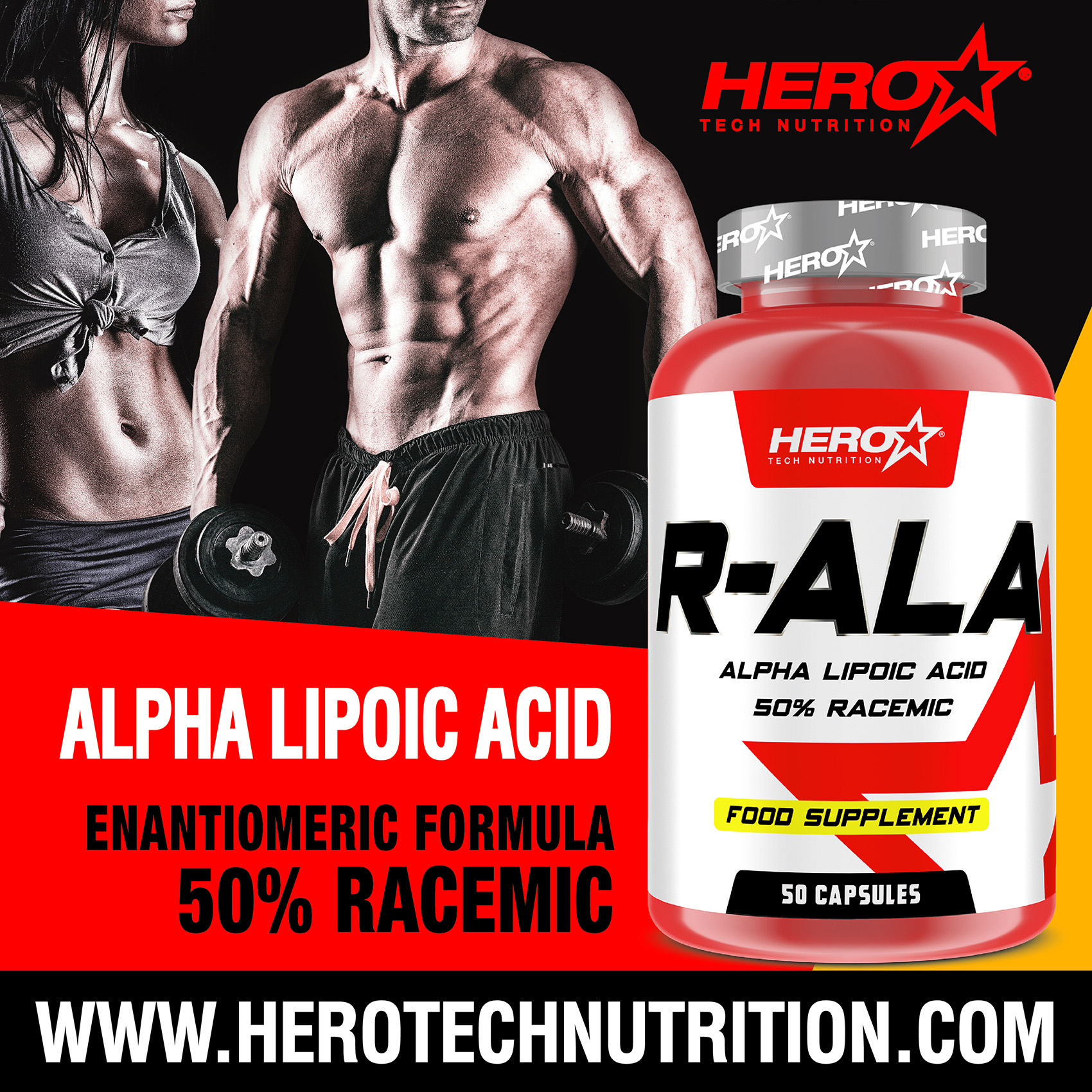 R-ALA ALPHA LIPOIC ACID HERO TECH NUTRITION herotechnutrition